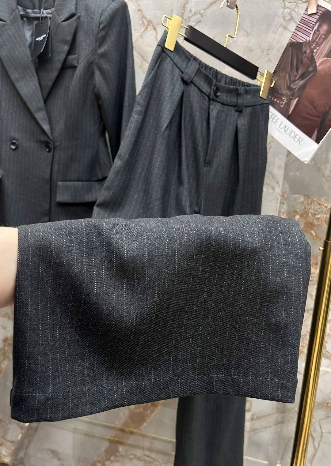 костюм брючный женский,костюм брючный классический,брючной костюм,брючный костюм 2058 серый amberastyle,женские костюмы