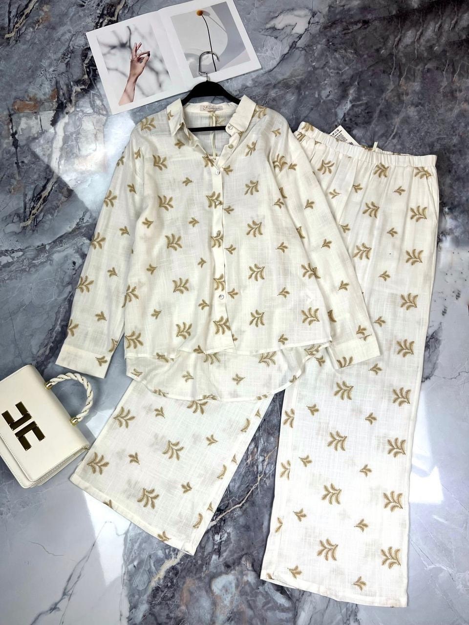 костюм в пижамном стиле,шелковый костюм в пижамном стиле,брючный костюм женский,костюм в пижамном стиле zara,женская муслиновая пижама