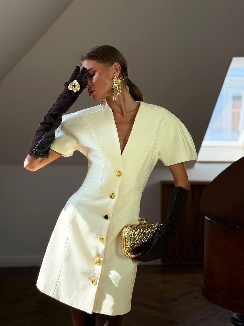 модное платье,платье с объемными рукавами,стиль платья,стильные наряды