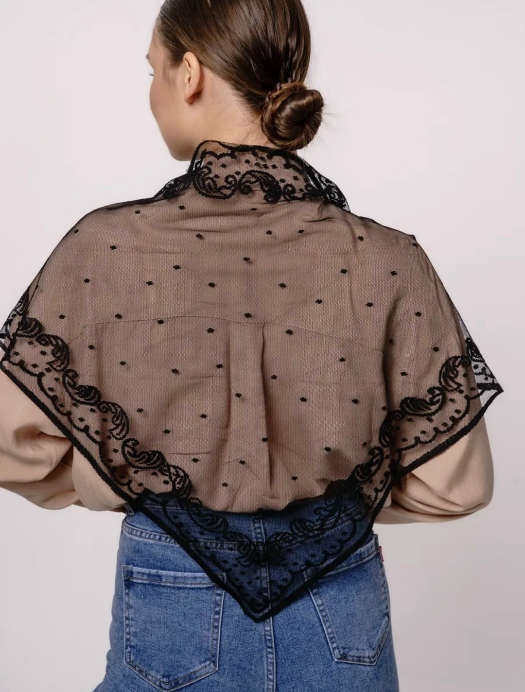 косынка для храма,платок белый,кружевной палантин,платок для церкви,женские платки