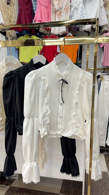 блузка с оборками,блузка с рюшами,блуза,tiered ruffle trim chiffon blouse,блузка женская