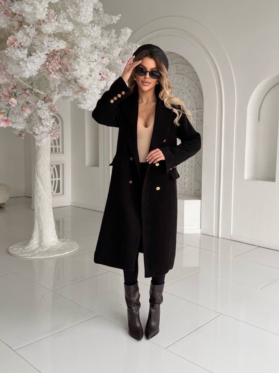 пальто женское,стильное пальто,пальто с пуговицами,шерстяное пальто,пальто женское черное