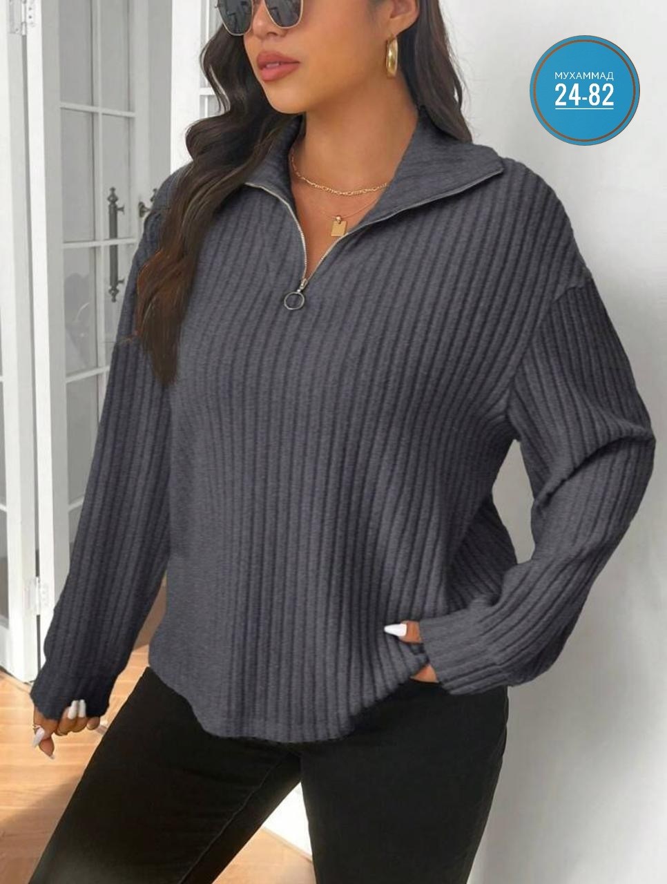 джемпер женский 3503 "лапша+молния"темно-зеленый,кофта женская,стильная кофта,кофта,джемпер женский