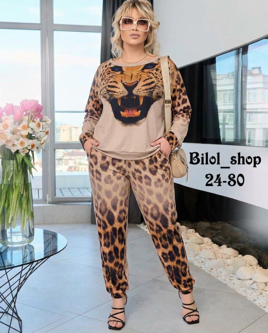 костюм женский,леопардовые костюмы,леопардовый трикотажный костюм,леопардовый летний костюм,женский костюм на флисе