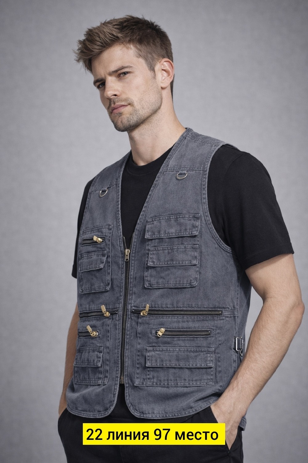 джинсовая жилетка мужская с карманами,жилет мужской,жилет с карманами мужской многофункциональный,жилетка с карманами мужская,жилет с карманами
