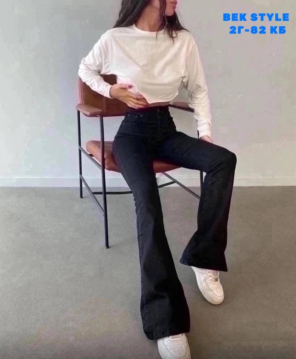 черные женские качественные джинсы клеш от колена,джинсы клеш женские,джинсы клеш с высокой посадкой,женские джинсы клеш с высокой посадкой,прямые джинсы клеш с высокой посадкой hx shop
