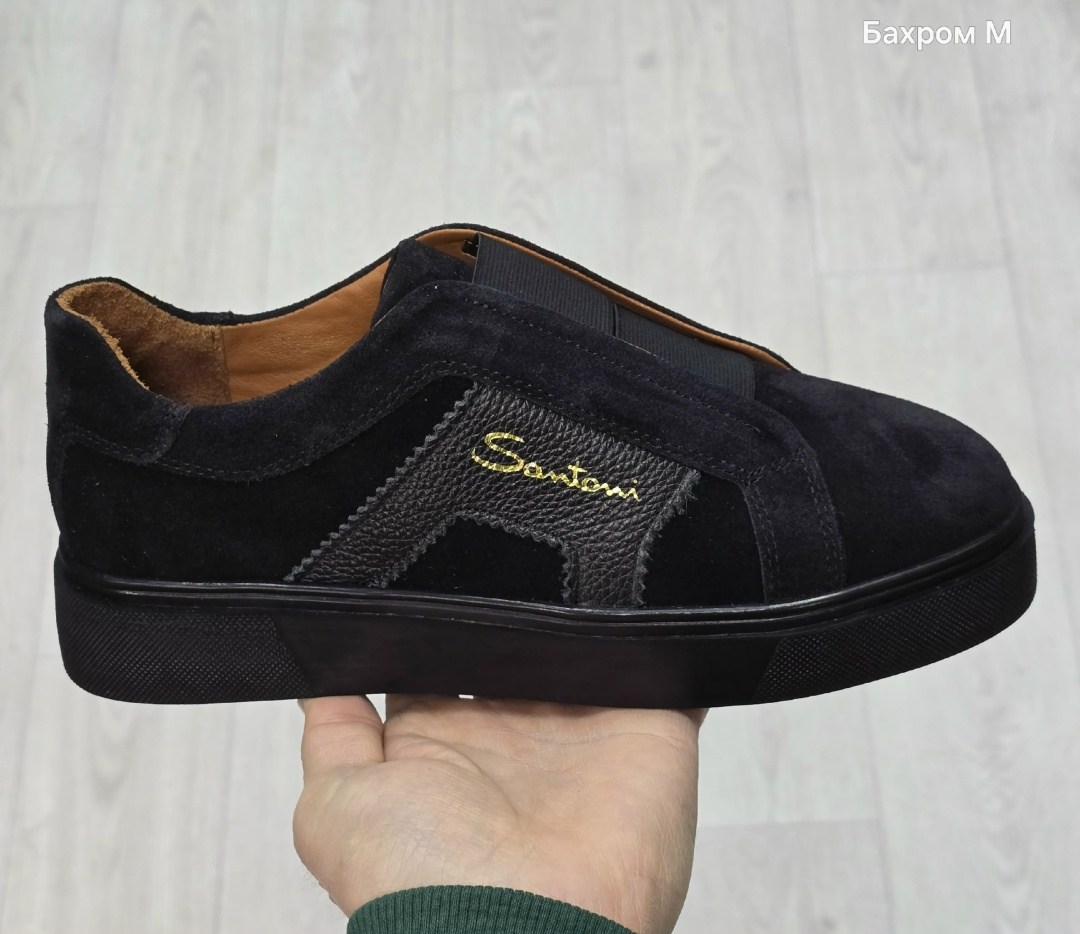 ,слипоны santoni,мужские слипоны,кожаные кеды santoni,мужская