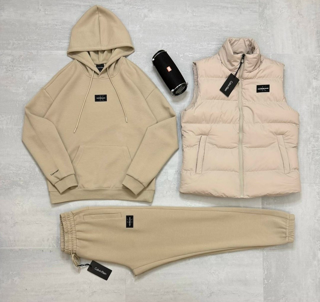 костюм спортивный,костюм на флисе,костюм тройка,костюм-тройка мужской: жилет, толстовка и штаны арт. 1331597