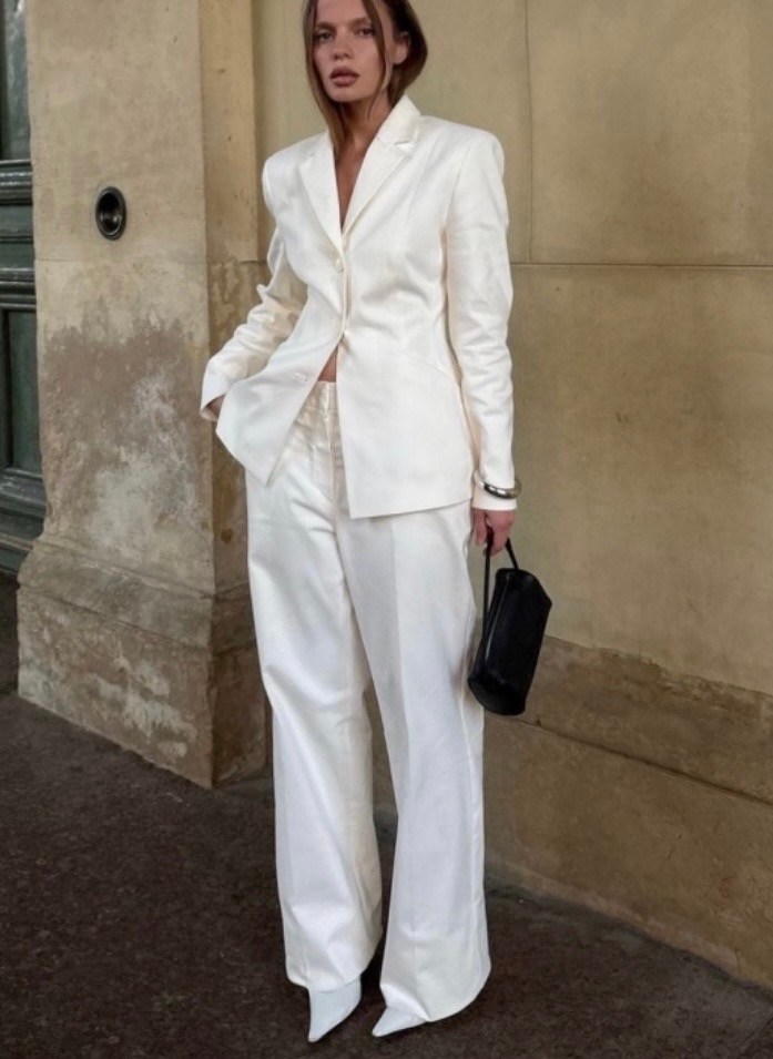 свадебный брючный костюм,брючный костюм невесты,брючный костюм,элегантный свадебный женский костюм, комплект из блейзера и брюк,белый костюм
