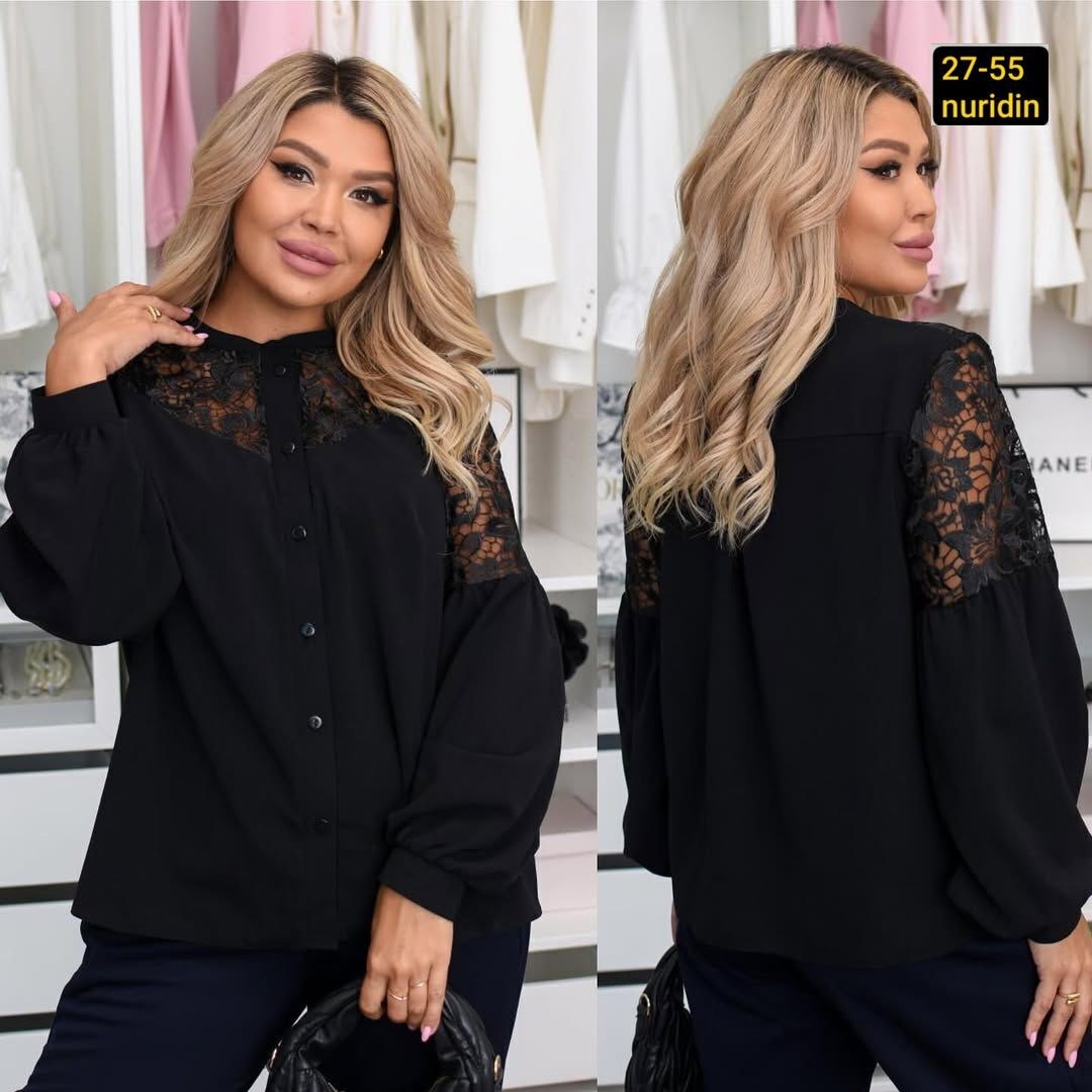 блузка женская голубая,блузка женская с рукавами,женская блузка,блуза luxury moda 491 голубой,блузка больших размеров женская