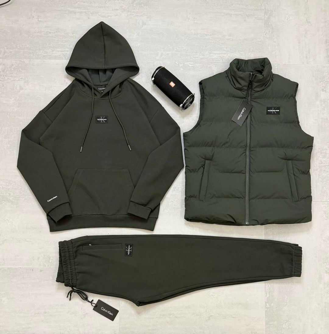 костюм спортивный,костюм на флисе,костюм тройка,костюм-тройка мужской: жилет, толстовка и штаны арт. 1331597