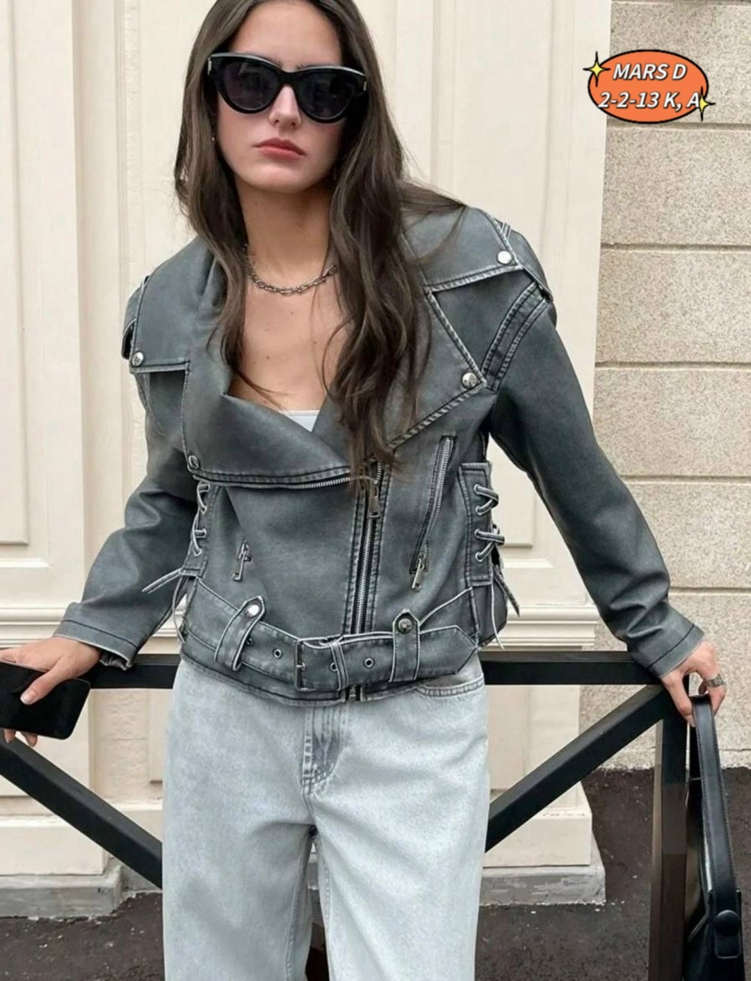 косуха винтажная куртка кожаная oversize серая monyken,куртка косуха,женская косуха,косуха винтажная кожаная куртка серая оверсайз aftfbasic,кожаная куртка косуха