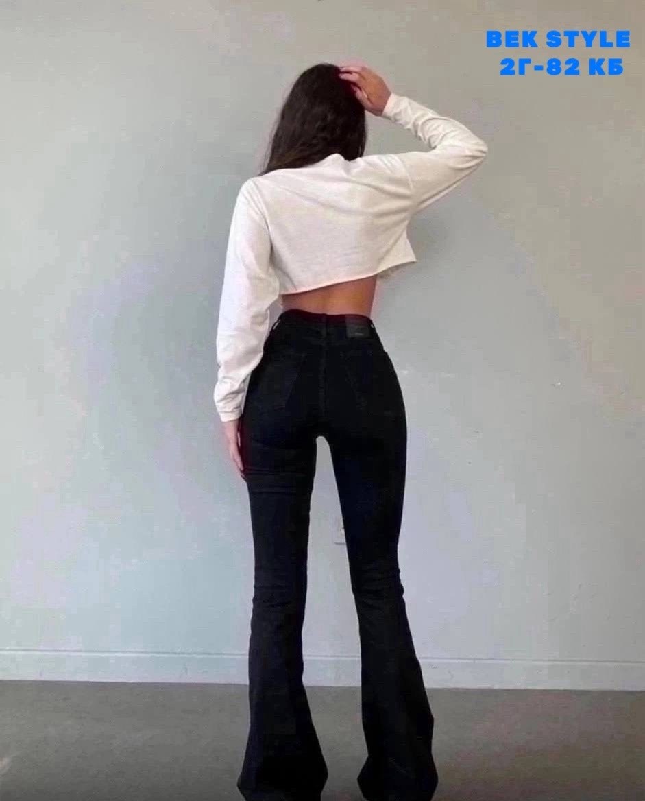 черные женские качественные джинсы клеш от колена,джинсы клеш женские,джинсы клеш с высокой посадкой,женские джинсы клеш с высокой посадкой,прямые джинсы клеш с высокой посадкой hx shop
