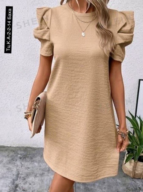 платье с объемными рукавами,женское платье с короткими рукавами,летнее женское платье,платье летнее,модное платье