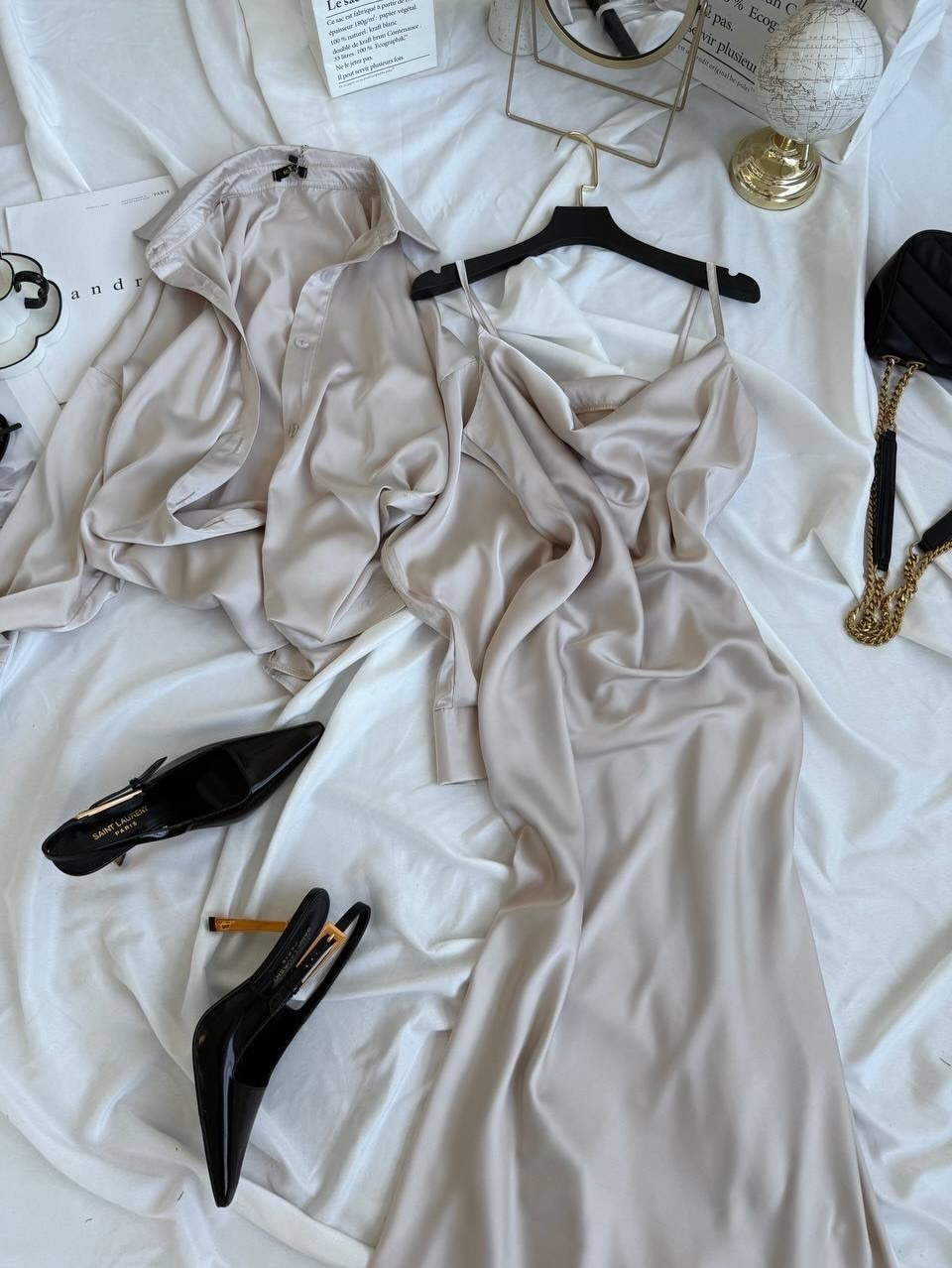 платье шелковое двойка с рубашкой,костюм шелковый,шелковое платье комбинация,шелковое платье комбинация с рубашкой,атласное платье