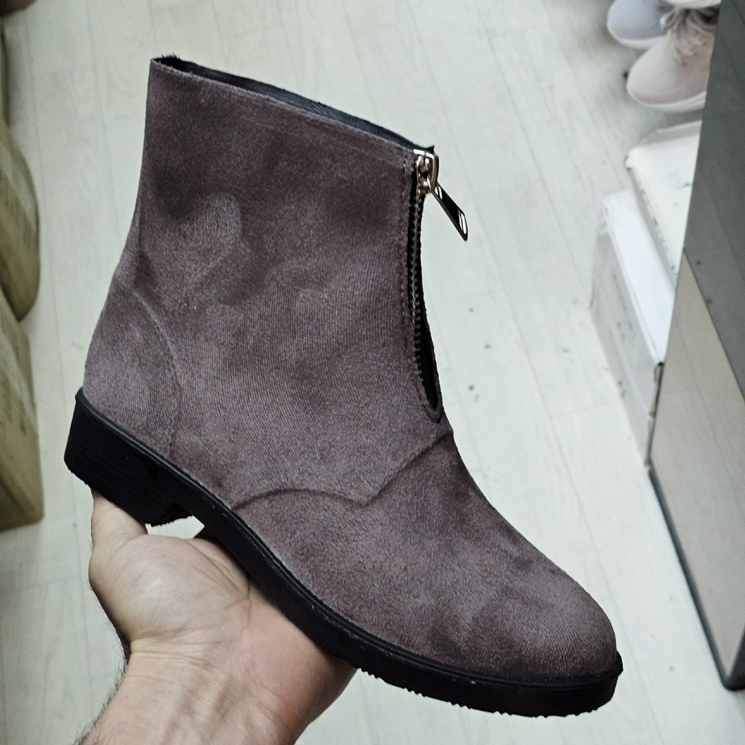 ,ботинки женские из натуральной замши серого цвета,замшевые ботинки,ботинки женские из замши,ботинки из натуральной замши