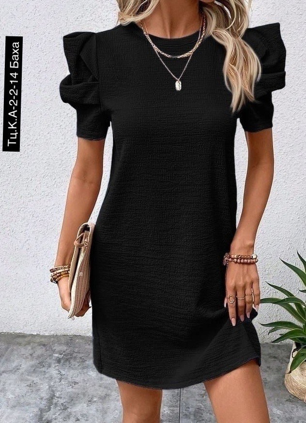 платье с объемными рукавами,женское платье с короткими рукавами,летнее женское платье,платье летнее,модное платье