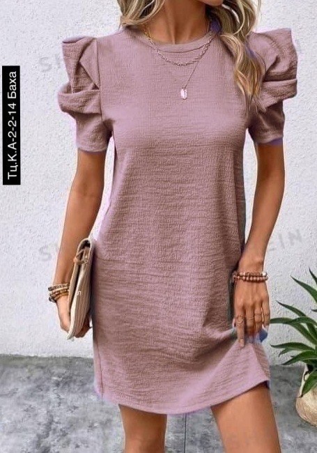 платье с объемными рукавами,женское платье с короткими рукавами,летнее женское платье,платье летнее,модное платье