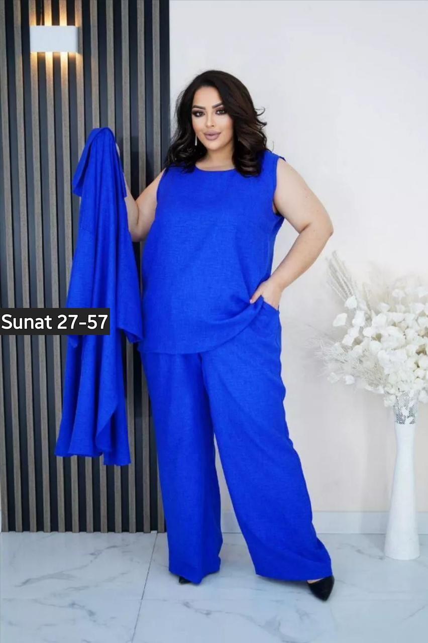 нарядный брючный костюм,женские костюмы больших размеров,женские костюмы брючные,костюм брючный большие размеры,костюм жатка женский летний брючный