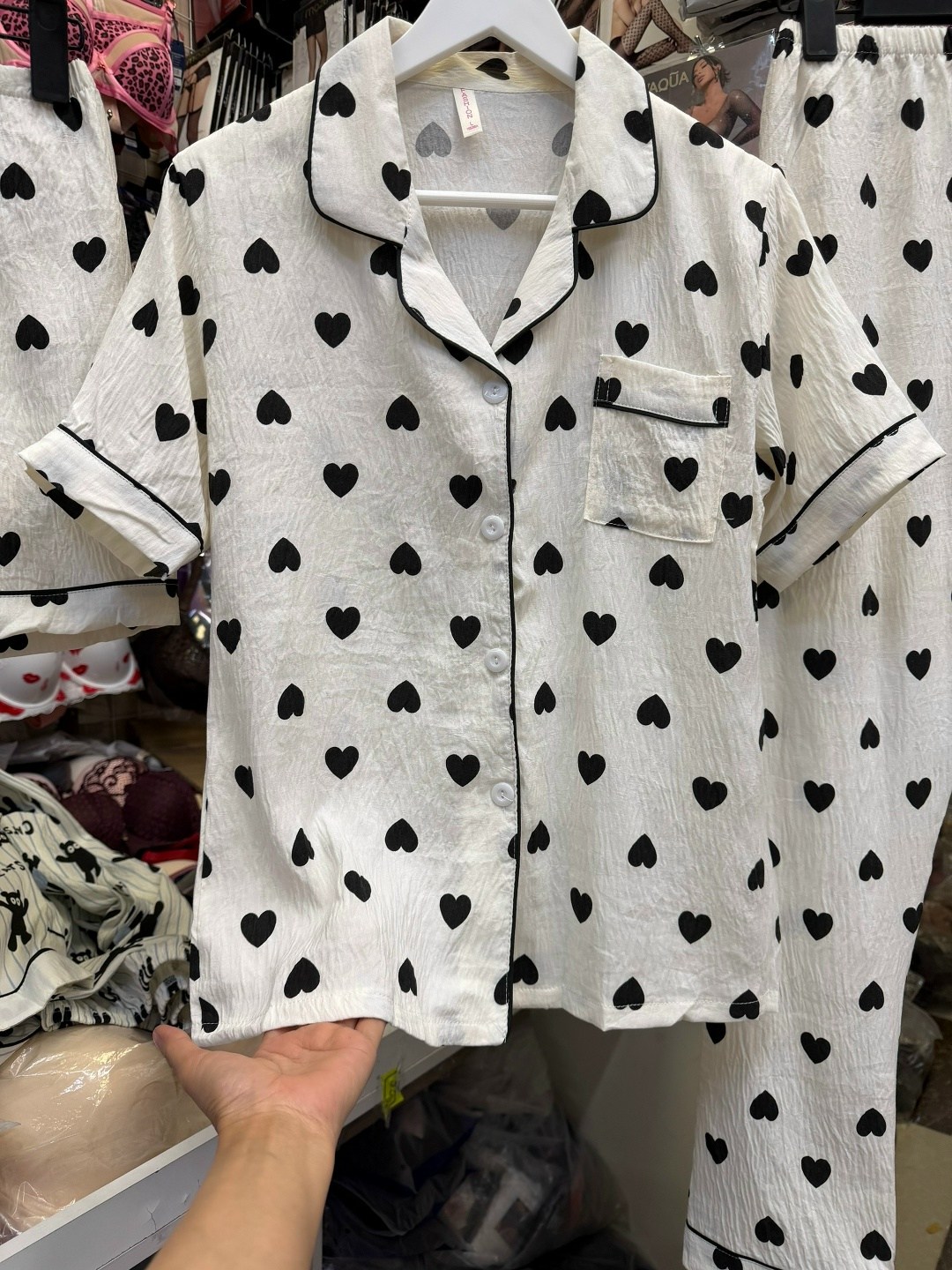 женские пижамы,пижама saimeiqi,женская пижама комплект,пижама,пижама со штанами и рубашкой с сердечками