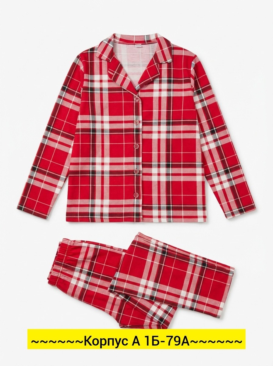 пижама в клетку женская красная,пижама красная в клетку,клетчатая пижама,пижама в клетку,пижама со штанами и рубашкой в клетку фланелевая теплая