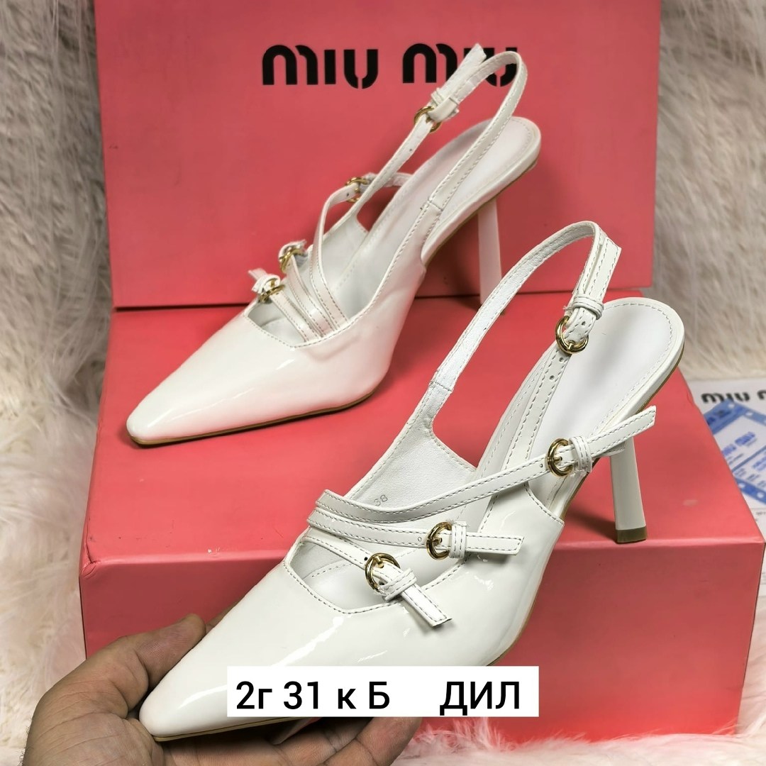,женские туфли,женские босоножки,туфли miu miu,кожаные босоножки miu miu белые на высоком каблуке