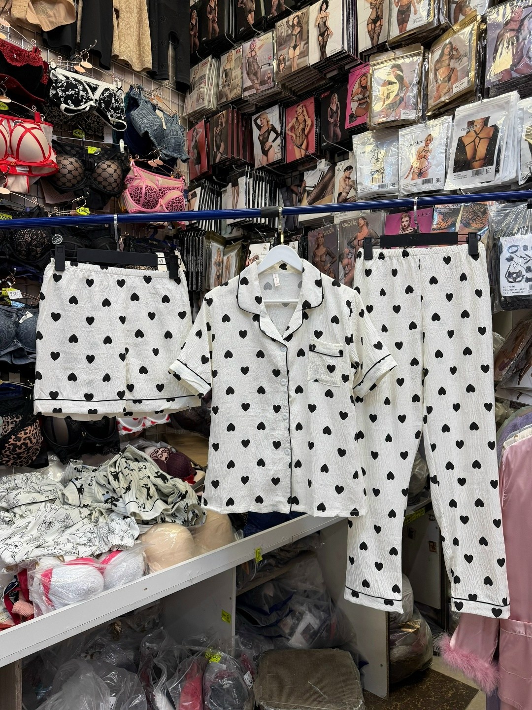 женские пижамы,пижама saimeiqi,женская пижама комплект,пижама,пижама со штанами и рубашкой с сердечками