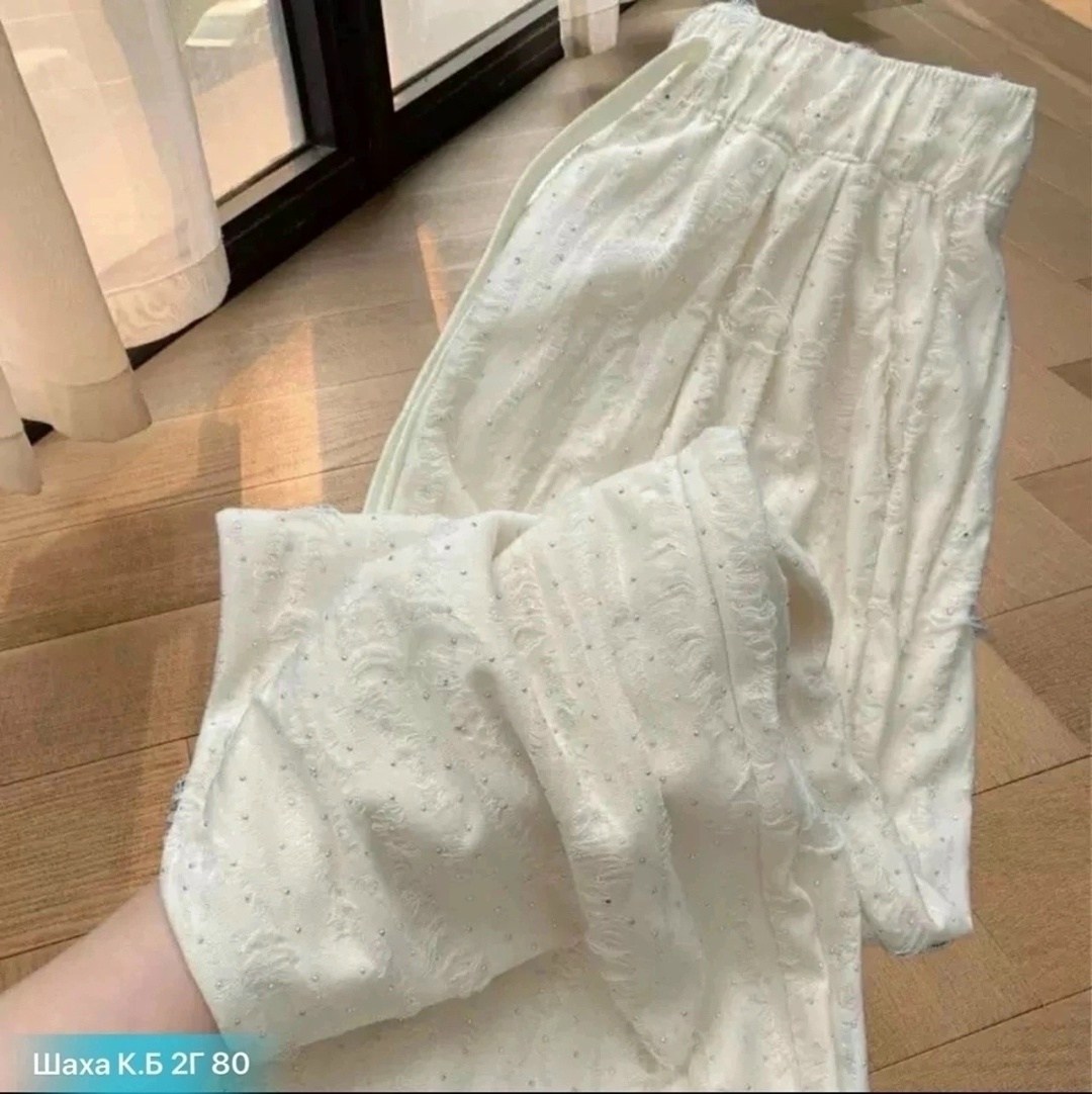 белые брюки женские,хлопок штаны,белые брюки,штаны трикотаж,брюки комплект