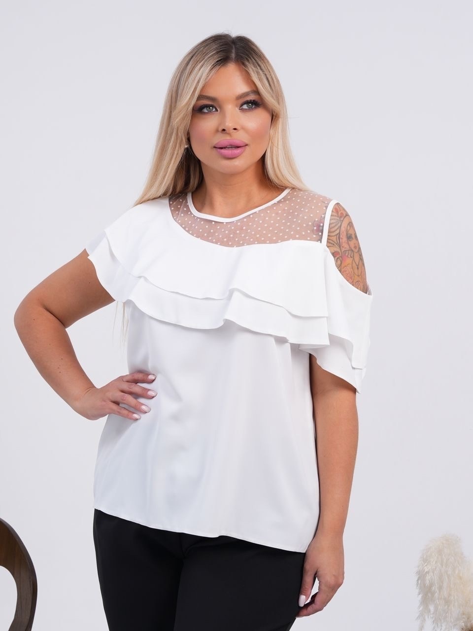 стильная блуза,женская блуза,блузка стильная,блуза dora plus арт. 0353-1 черный кристалл,нарядная блуза