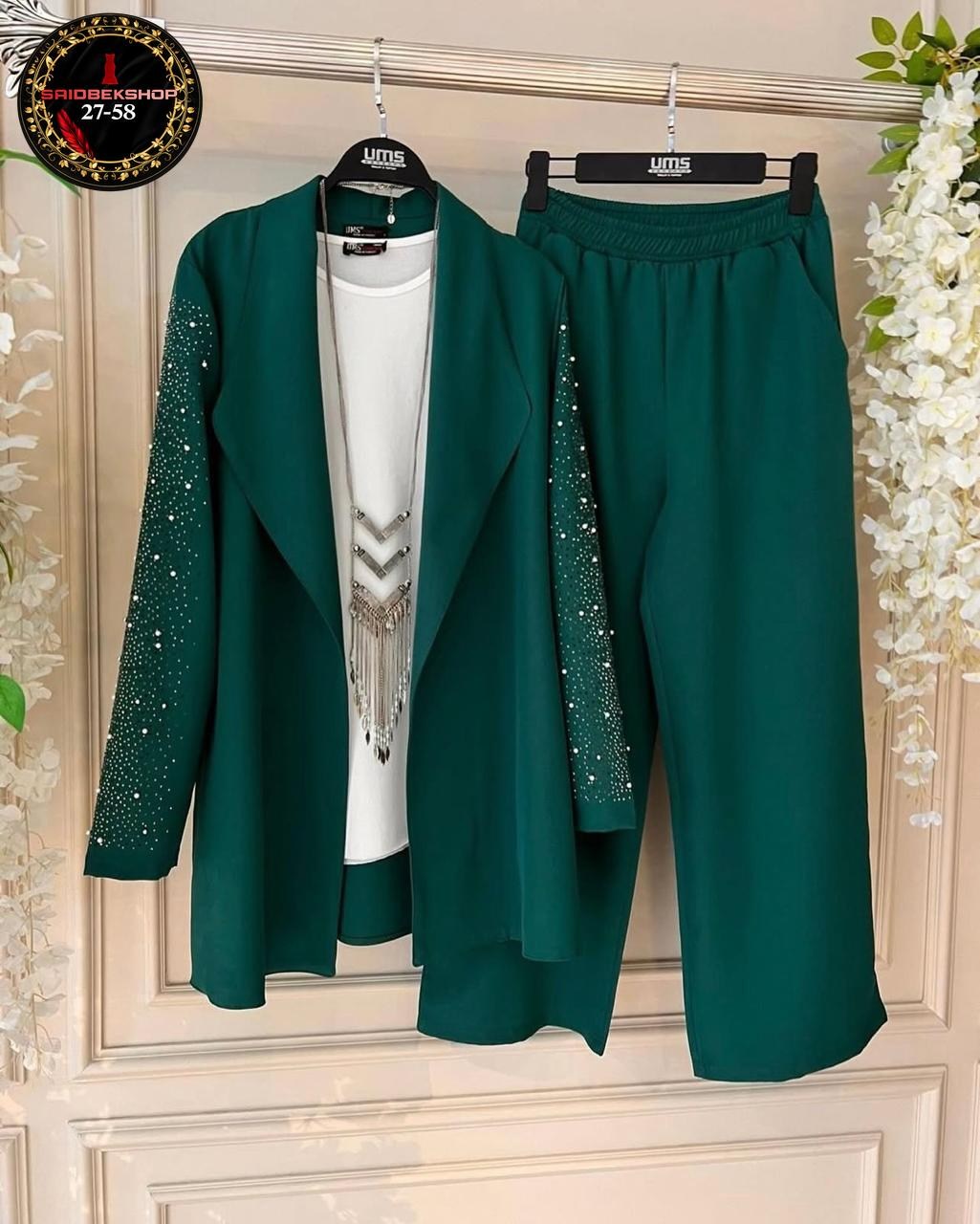 брючный костюм юрс 22-958-6 тройка голубой размер 44-54,брючный костюм urs 22-958-6,брючные женские костюмы,женские костюмы,брючный костюм юрс 22-958-6 тройка