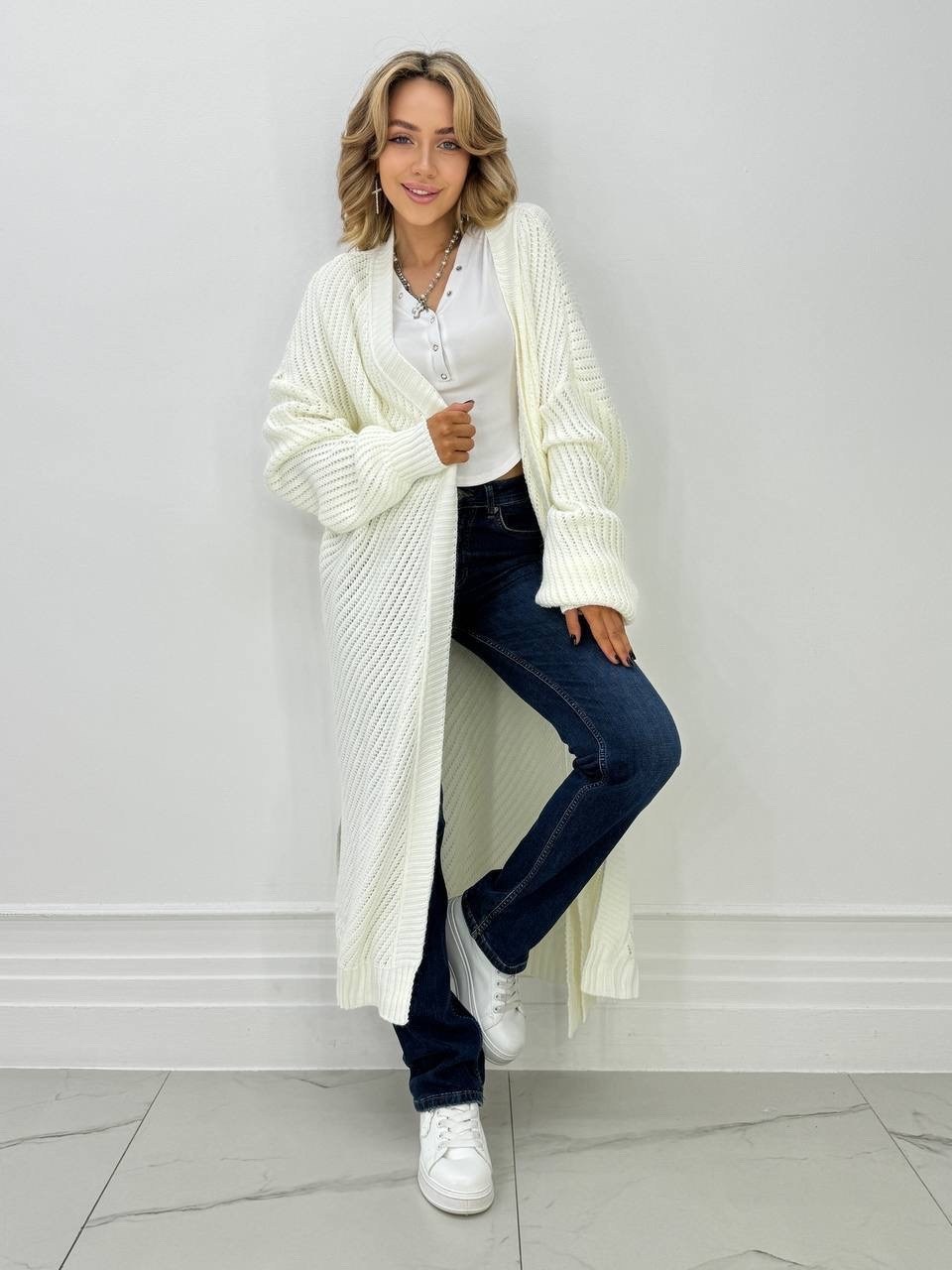 длинный кардиган из вязанного трикотажа,кардиган,кардиган длинный kotam 492675305,кардиган длинный kotam темно-зеленый,кардиган длинный kotam