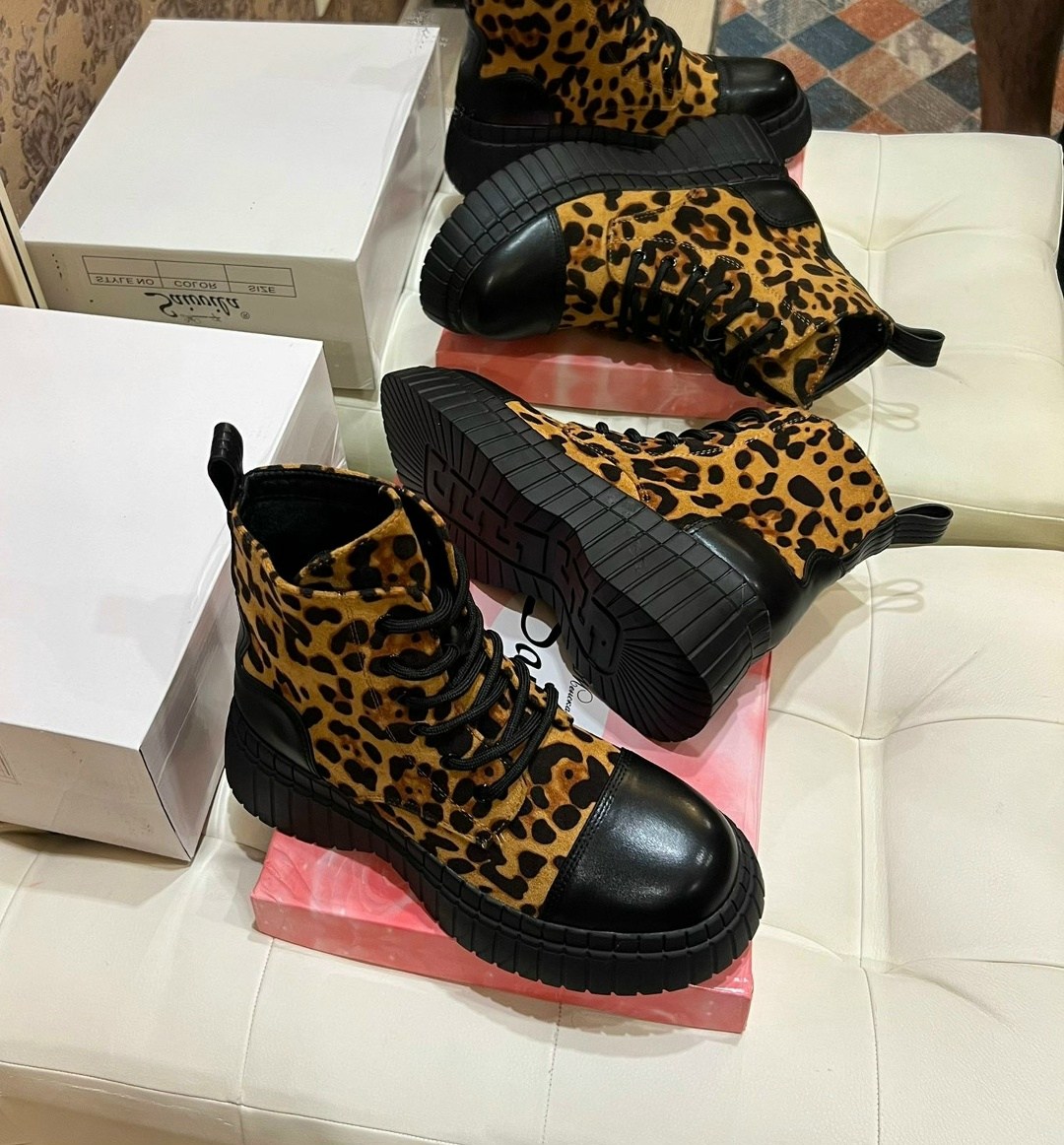 эконика леопардовые ботинки,ботинки женские,,леопардовые баленсиага,ботинки леопардовые