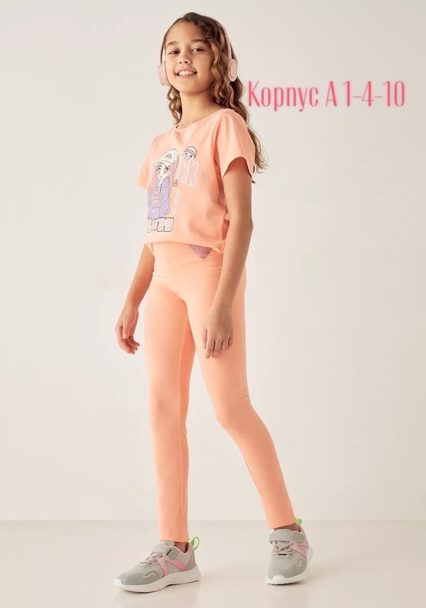 костюм с лосинами для девочки 41109 (футболка , лосины) с.розовый/розовый,повседневный костюм с лосинами для девочки 41109 (футболка + лосины) цвет с. розовый/розовый,комплект для девочки 41109 (футбо