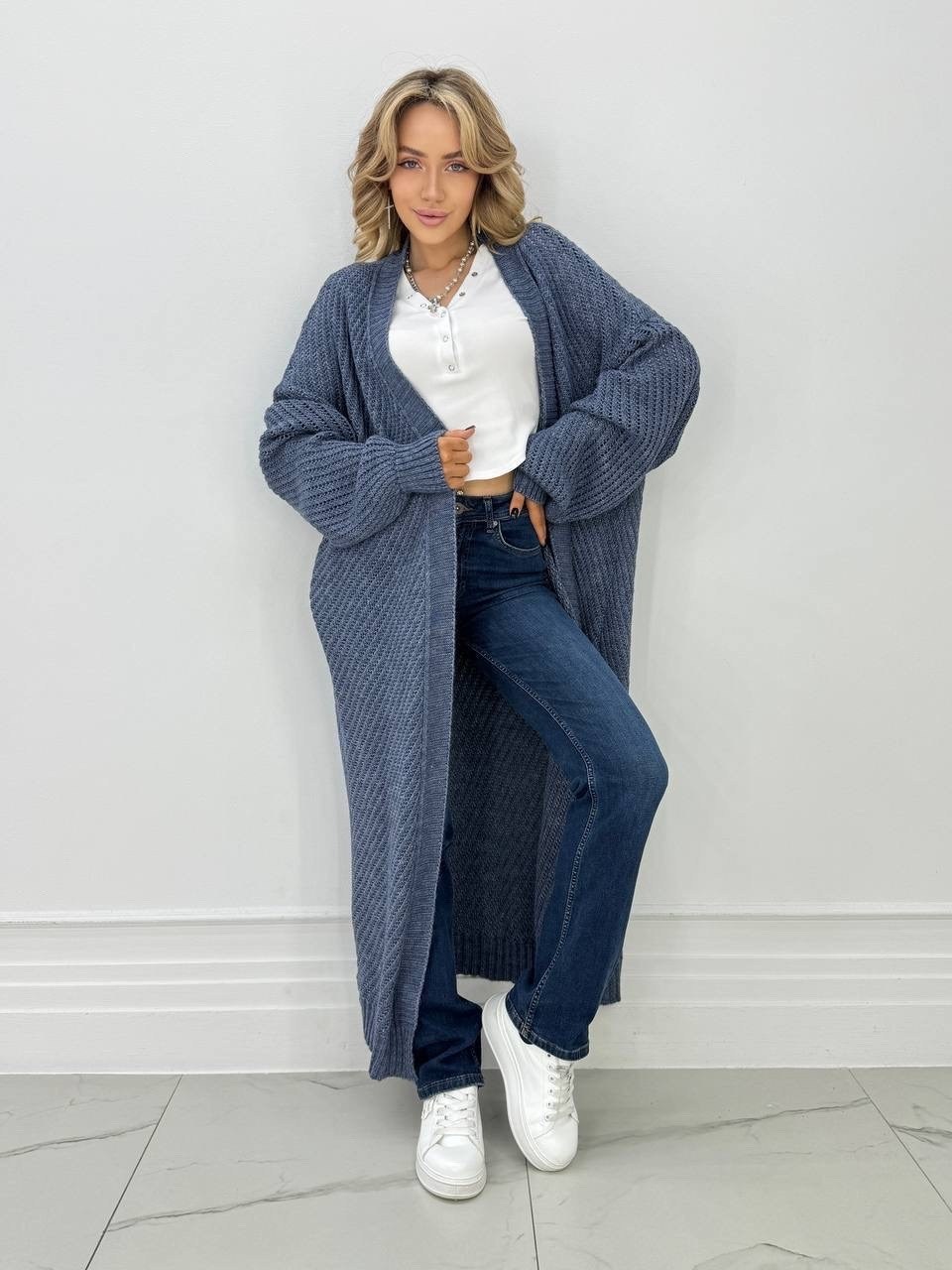 длинный кардиган из вязанного трикотажа,кардиган,кардиган длинный kotam 492675305,кардиган длинный kotam темно-зеленый,кардиган длинный kotam