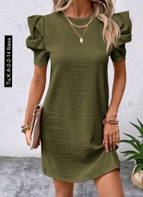 платье с объемными рукавами,женское платье с короткими рукавами,летнее женское платье,платье летнее,модное платье