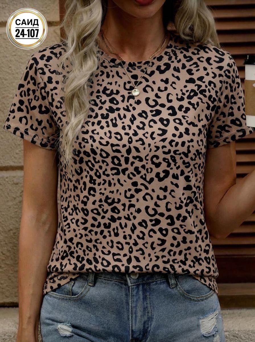 футболка с леопардовым принтом,леопардовая футболка,женская футболка с леопардовым принтом,женская футболка с леопардовым принтом и коротким рукавом,женская летняя футболка леопардовый короткий рукав