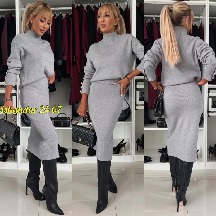 костюм с юбкой,женский костюм с юбкой,вязаный костюм с юбкой,теплый вязаный костюм с юбкой,юбка и кофта костюм