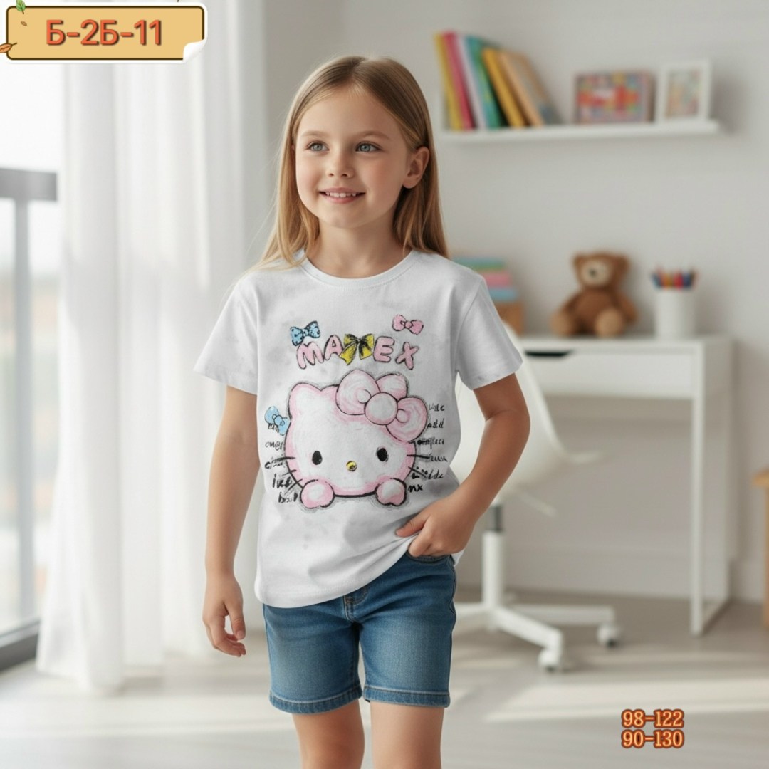 белая футболка с принтом hello kitty gloria jeans,футболка для девочек,футболка с хеллоу китти,молочная футболка oversize с принтом hello kitty gloria jeans,белая футболка с принтом hello kitty