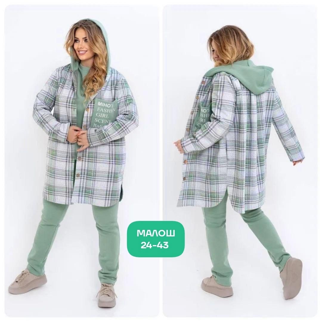 костюм женский на флисе,синий теплый женский костюм-тройка с кардиганом в клетку,костюм женский тройка,худи оверсайз теплая в клетку удлиненная roza fashion,кардиган в клетку