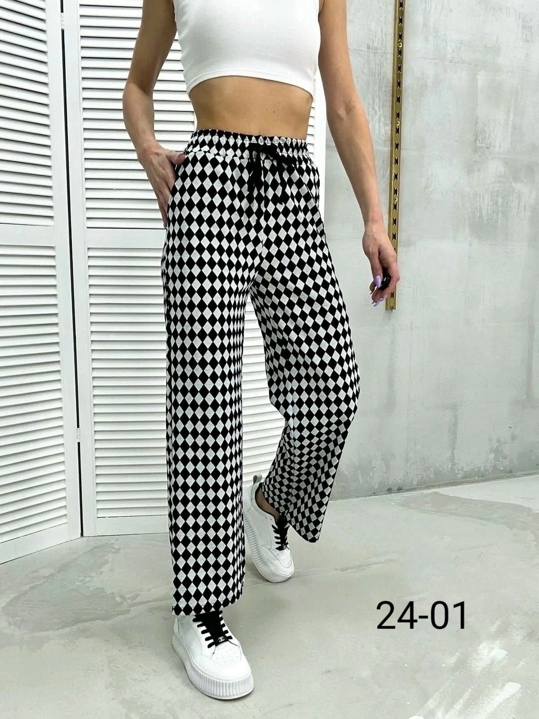 повседневные штаны,женские штаны,широкие брюки палаццо на резинке,штаны в клетку,прямые штаны