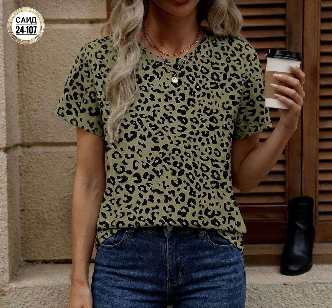 футболка с леопардовым принтом,леопардовая футболка,женская футболка с леопардовым принтом,женская футболка с леопардовым принтом и коротким рукавом,женская летняя футболка леопардовый короткий рукав