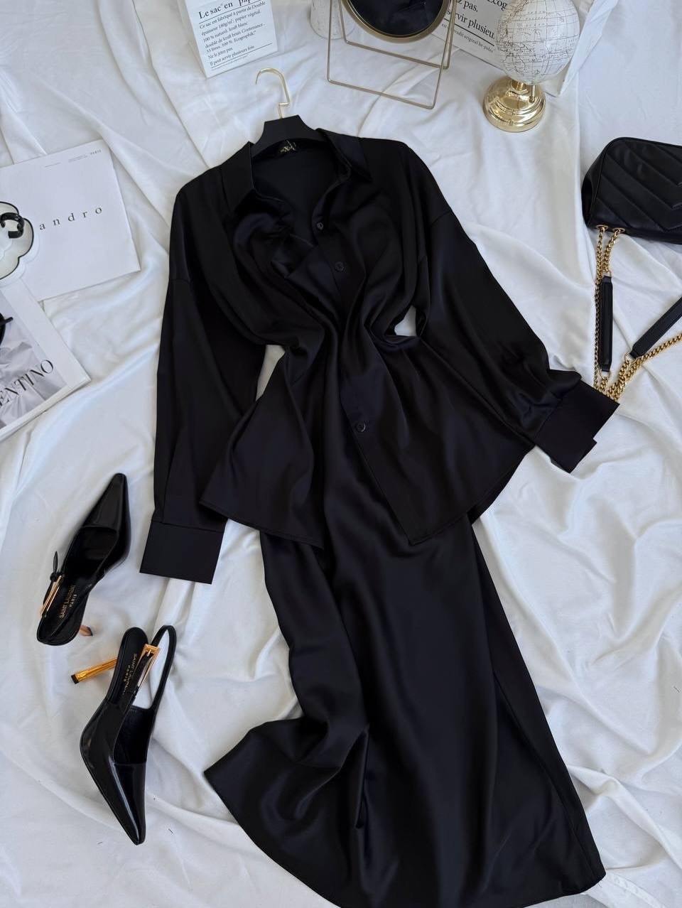 платье шелковое двойка с рубашкой,костюм шелковый,шелковое платье комбинация,шелковое платье комбинация с рубашкой,атласное платье