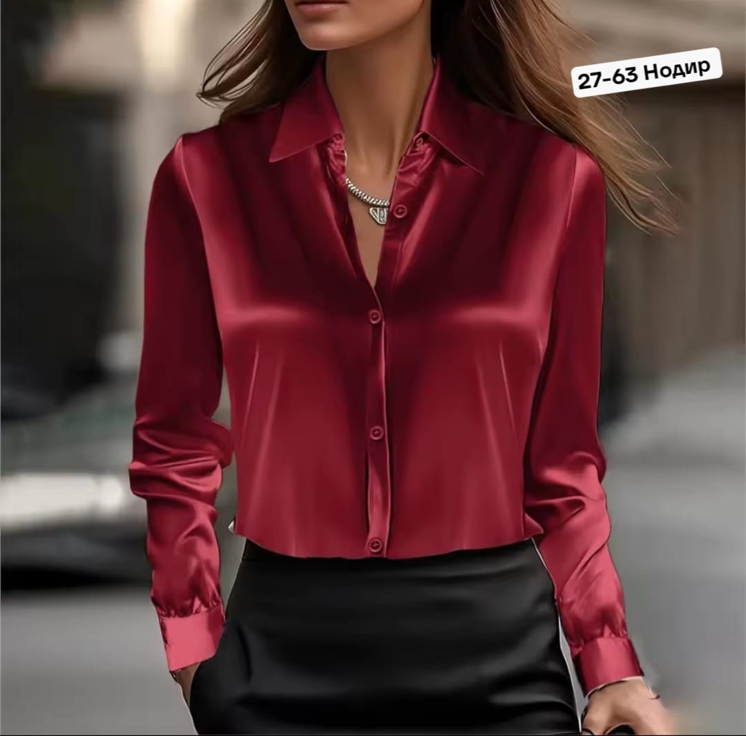 блузка из шелка,элегантная женская рубашка,рубашка женская атласная с длинным рукавом,блузка женская летняя,блузка женская мода однотонная атласная шелковая рубашка с длинными рукавами
