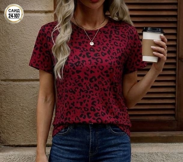 футболка с леопардовым принтом,леопардовая футболка,женская футболка с леопардовым принтом,женская футболка с леопардовым принтом и коротким рукавом,женская летняя футболка леопардовый короткий рукав