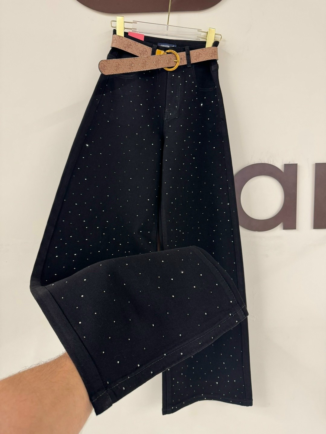 брюки со стразами,широкие брюки,брюки женские широкие,брюки для женщин,брюки широкие бархатные со стразами befree