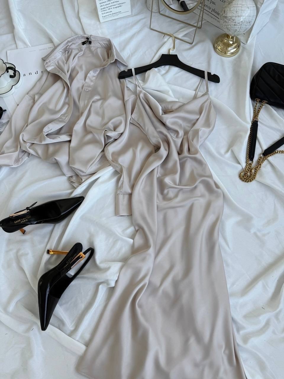 платье шелковое двойка с рубашкой,костюм шелковый,шелковое платье комбинация,шелковое платье комбинация с рубашкой,атласное платье