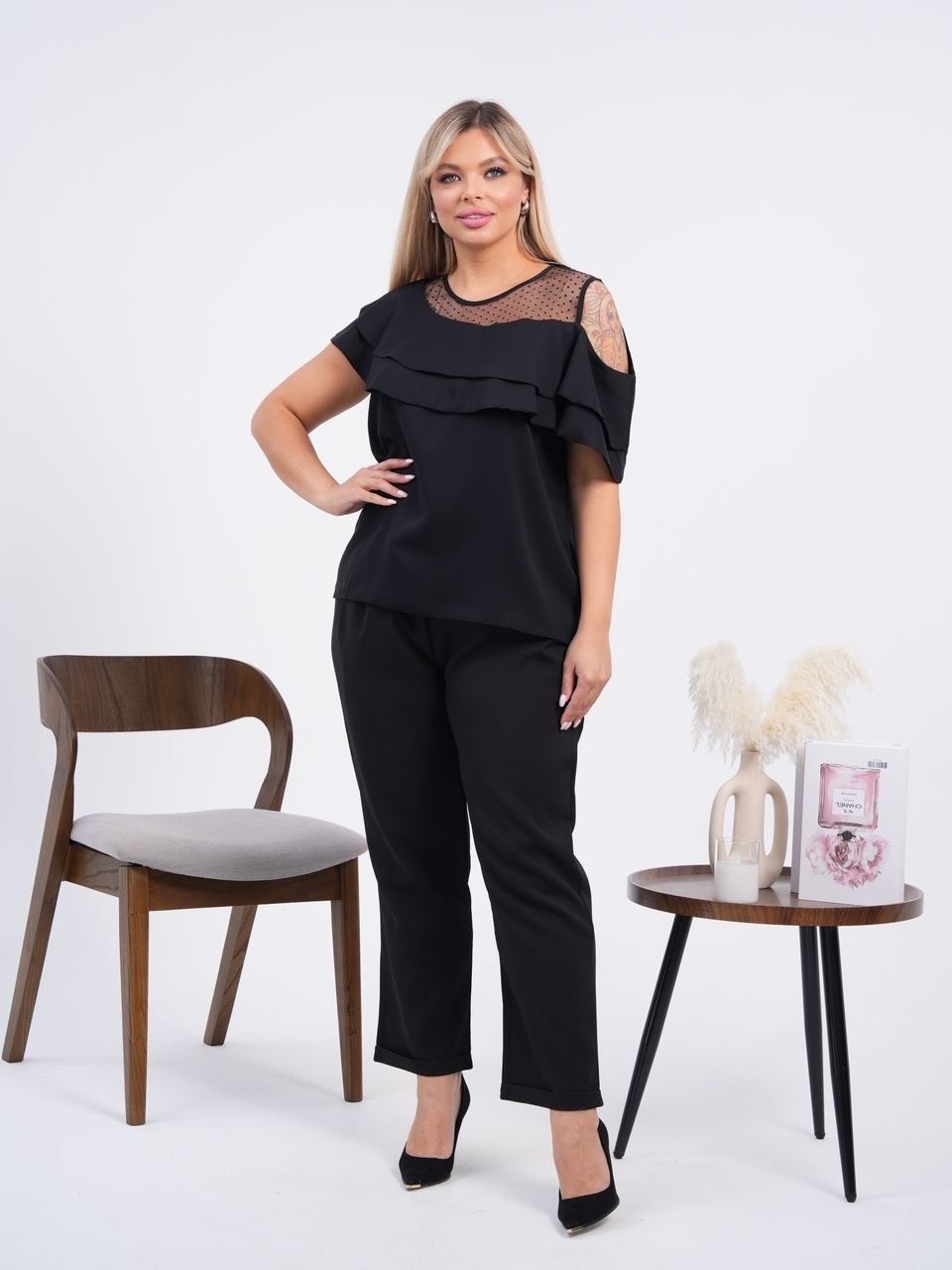 стильная блуза,женская блуза,блузка стильная,блуза dora plus арт. 0353-1 черный кристалл,нарядная блуза