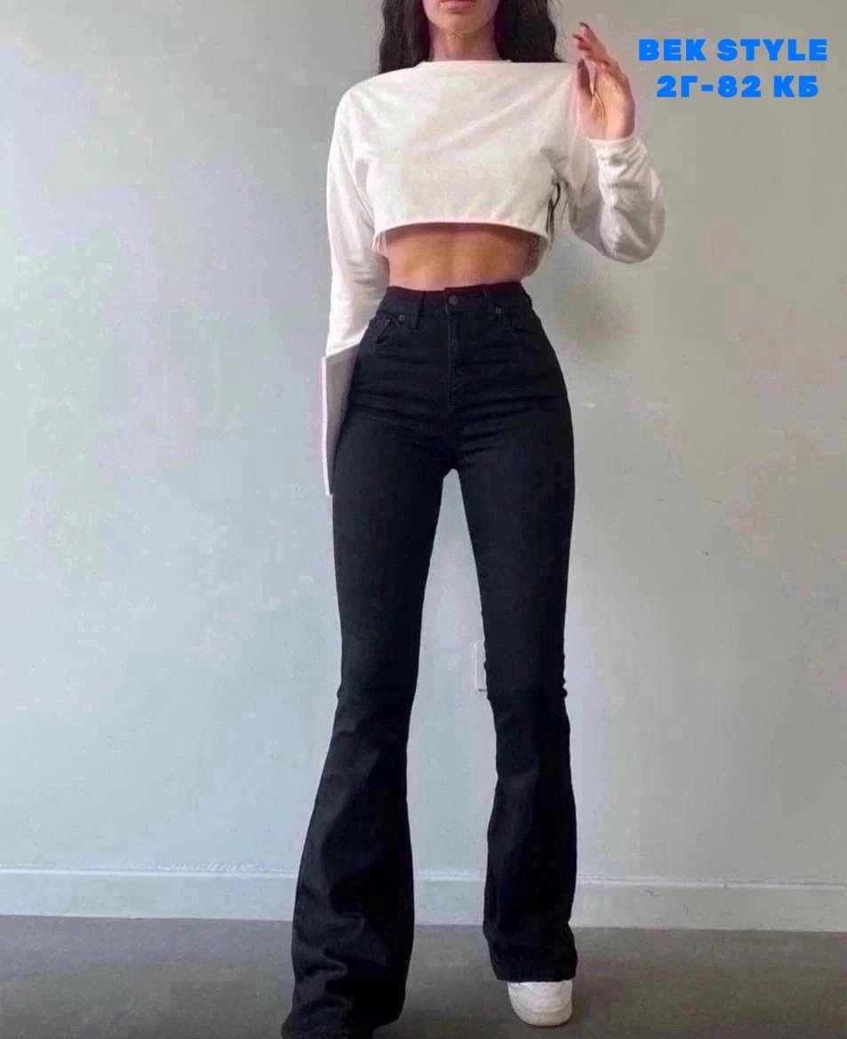 черные женские качественные джинсы клеш от колена,джинсы клеш женские,джинсы клеш с высокой посадкой,женские джинсы клеш с высокой посадкой,прямые джинсы клеш с высокой посадкой hx shop