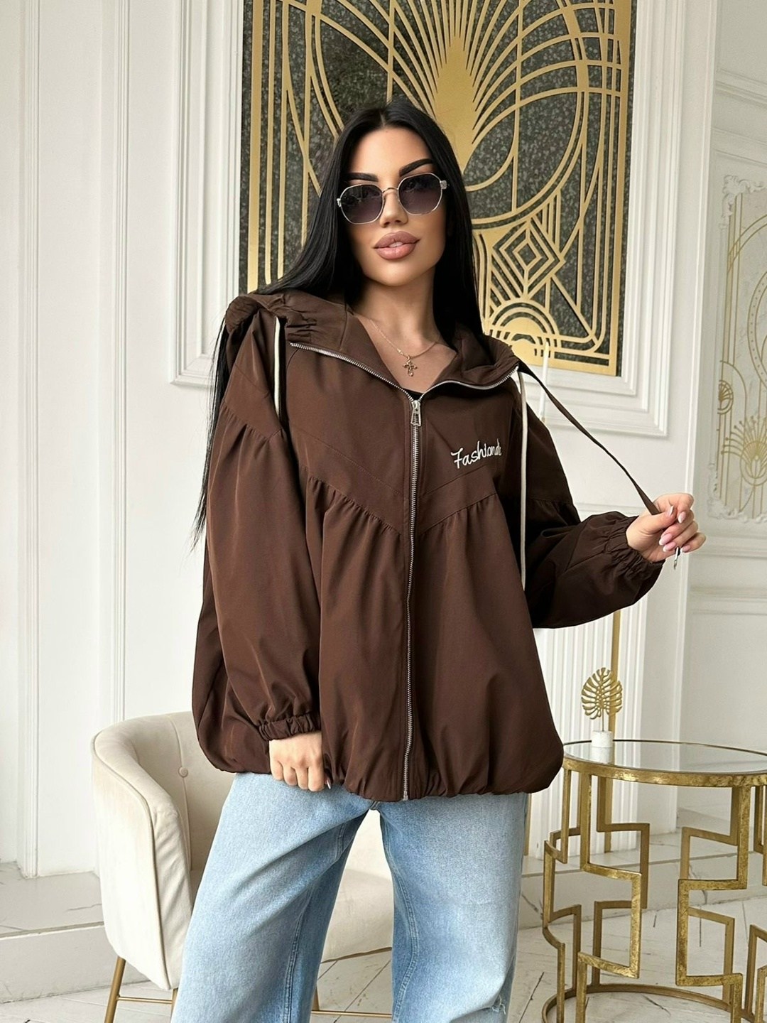 оверсайз куртка,женская куртка,стильная куртка,ветровка оверсайз с капюшоном,куртка