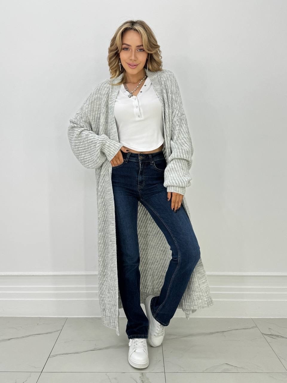 длинный кардиган из вязанного трикотажа,кардиган,кардиган длинный kotam 492675305,кардиган длинный kotam темно-зеленый,кардиган длинный kotam